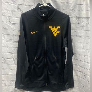 Nike Dri-Fit Team West Virginia Uni Mountaineers WVU Zip jacket Size M Black